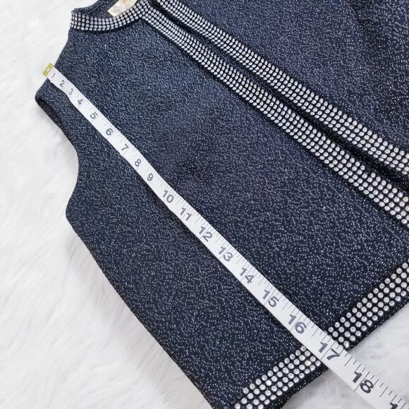 American Vintage Karlana Knit Wear Metallic Rhinestone Vest - Picture 7 of 12